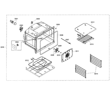 Conv Oven Diagram and Parts List for HBN3550UC 01 Bosch Wall Oven