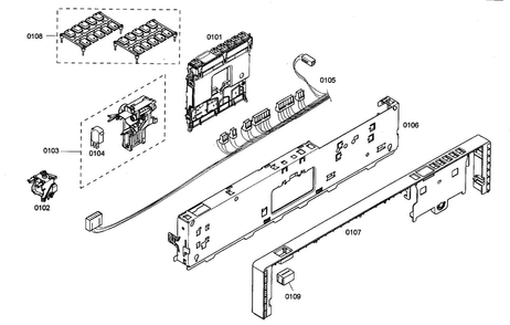 Control Panel Diagram and Parts List for SHX45M06UC 48 Bosch Dishwasher