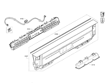 Control Panel Diagram and Parts List for SHE68T56UC 02 Bosch Dishwasher