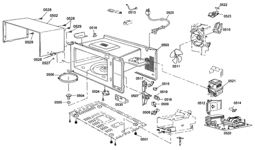 Microwave Parts Diagram and Parts List for MEM271EB01  Thermador Microwave