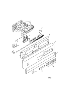 Fascia Panel Diagram and Parts List for SHI6802UC 12 Bosch Dishwasher