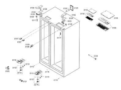 Cabinet Diagram and Parts List for B22CS30SNI 02 Bosch Refrigerator