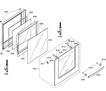 Door Diagram and Parts List for HBN5660UC 01 Bosch Wall Oven