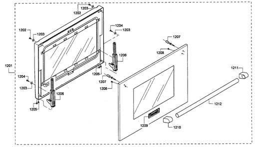 Large Door Diagram and Parts List for PRD486GDHU 01 Thermador Range
