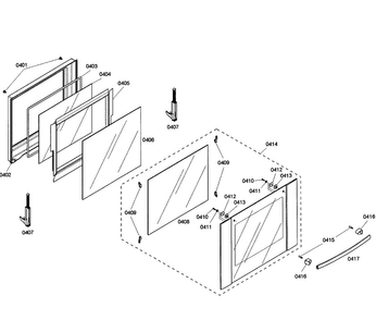 Door Upper Diagram and Parts List for HBL5660UC 01 Bosch Wall Oven