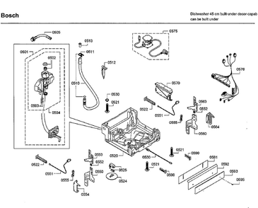 Base Diagram and Parts List for SPE68U55UC 42 Bosch Dishwasher