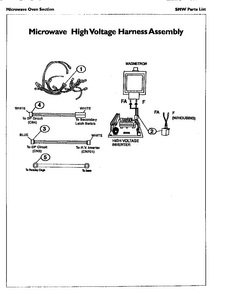 High Voltage Harness Assembly Diagram and Parts List for SMW272S  Thermador Range
