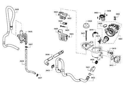 Pump Assy Diagram and Parts List for SHX3AR75UC 15 Bosch Dishwasher