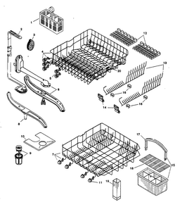 Racks Diagram and Parts List for SHU5305UC 06 Bosch Dishwasher