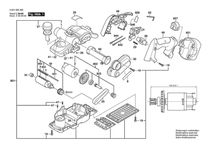 Section 1 Diagram and Parts List for 0601595460  Bosch Planer Jointer