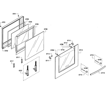 Door Assy Diagram and Parts List for HBN3550UC 06 Bosch Wall Oven