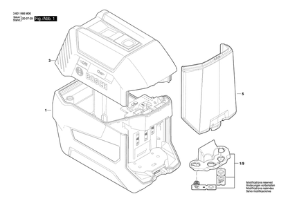 Part Location Diagram of 160580660K Bosch Tool COVER