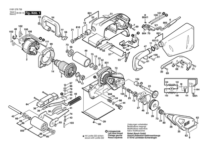 Section 1 Diagram and Parts List for 0601276756  Bosch Belt or Drum Sander