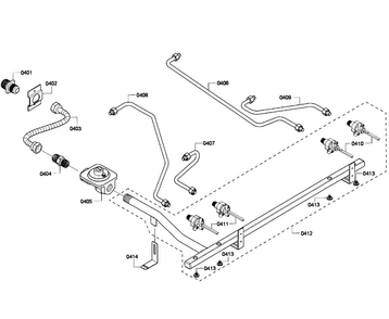 Manifold Diagram and Parts List for PRD304EG 10 Thermador Range
