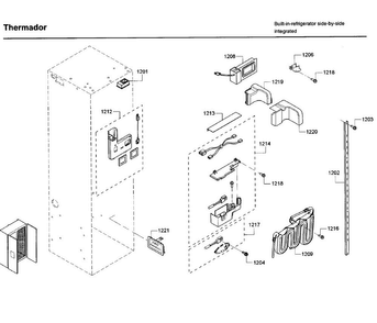 Water Tank Asy Diagram and Parts List for T42BD820NS 02 Thermador Refrigerator