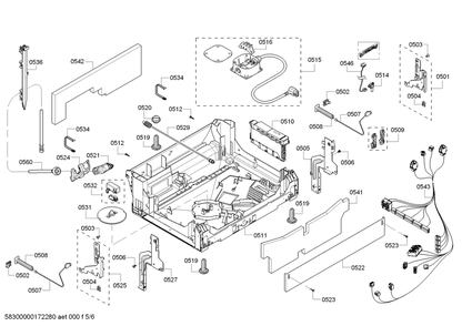 Diagram 5 Diagram and Parts List for SHX68T52UC-07  Bosch Dishwasher