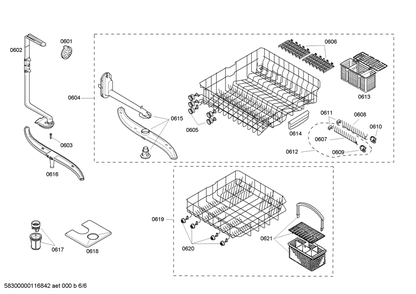 Diagram 6 Diagram and Parts List for SHX46B05UC-21  Bosch Dishwasher