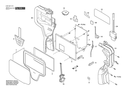 Diagram 1 Diagram and Parts List for GIC12V-4-23C 3601B41510 Bosch Miscellaneous