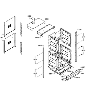 Cabinet Assy Diagram and Parts List for HBN5650UC 09 Bosch Wall Oven