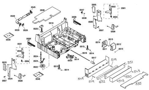 Base Assy Diagram and Parts List for SHX45P06UC 53 Bosch Dishwasher