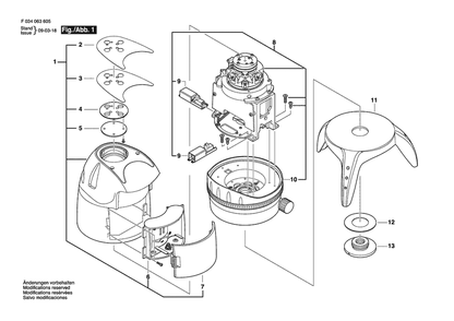 Section 1 Diagram and Parts List for 58-LM54 F03406360H Bosch Laser Level