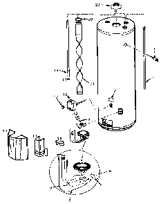 Replacement Parts Diagram and Parts List for 153334450  Kenmore Water Heater