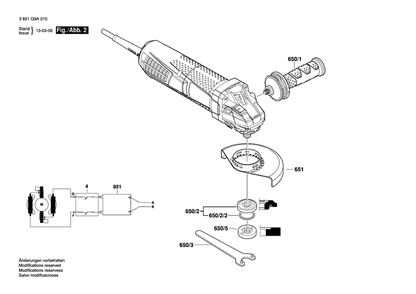 Diagram 2 Diagram and Parts List for AG40-11PD 3 601 G9A 210 Bosch Angle Grinder
