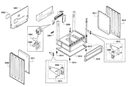 Frame Diagram and Parts List for HEI7052U 06 Bosch Range