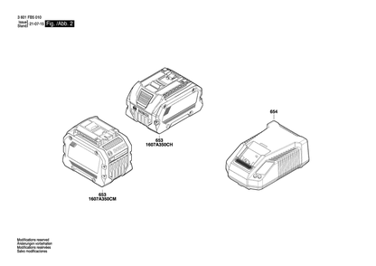 Page 2 Diagram and Parts List for GKS18V-25C 3601FB5010 Bosch Circular Saw