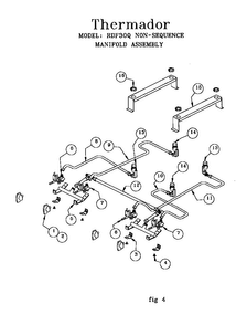 Manifold Assembly Diagram and Parts List for RDF30RS(PRIOR-9707)  Thermador Range