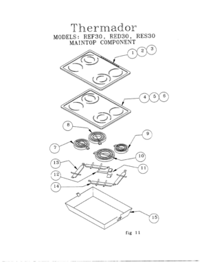 13 - MAINTOP COMPONENT Diagram and Parts List for RDDS30  Bosch Range