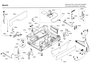 Part Location Diagram of 00610087 Bosch Dishwasher Door Cable