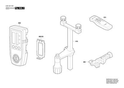 Diagram 2 Diagram and Parts List for GRL350HV 3 601 K61 S40 Bosch Laser Level