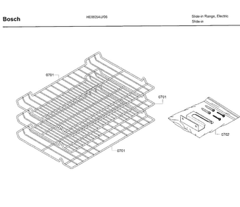 Shelfs Diagram and Parts List for HEI8054U 06 Bosch Range