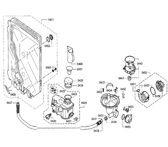 Pump Diagram and Parts List for SGE68U55UC B4 Bosch Dishwasher