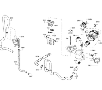 Pump Assy Diagram and Parts List for SHX3AR76UC 08 Bosch Dishwasher