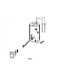 Water Heater Diagram and Parts List for 153312060  Kenmore Water Heater