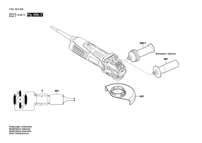 Diagram 2 Diagram and Parts List for BAGX125 3 601 GC4 B00 Bosch Angle Grinder