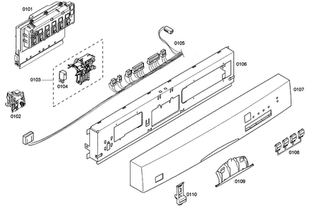 Control Panel Diagram and Parts List for SHE44C05UC 38 Bosch Dishwasher