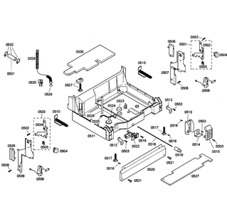 Base Assy Diagram and Parts List for SHE58C02UC 23 Bosch Dishwasher