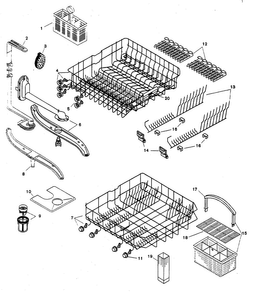 Racks Diagram and Parts List for SHU9922UC 12 Bosch Dishwasher