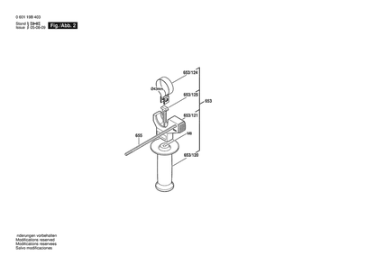 Section 2 Diagram and Parts List for GSB20-2REZK 060119B403 Bosch Hammer Drill