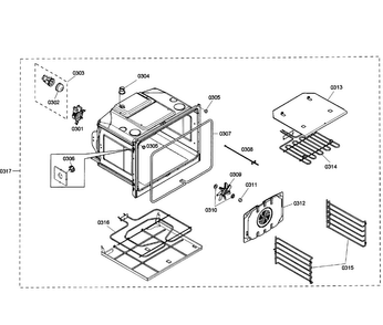 Oven Upper Diagram and Parts List for HBL3550UC 01 Bosch Wall Oven