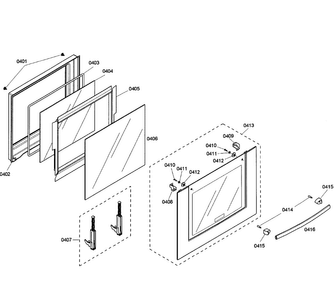 Door Assy Diagram and Parts List for HBL3360UC 02 Bosch Wall Oven