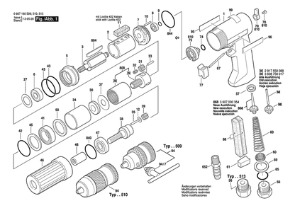 Section 1 Diagram and Parts List for 0607160513  Bosch Drill