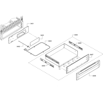 Drawer Assy Diagram and Parts List for HES7282U 08 Bosch Range