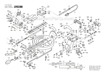 Page A Diagram and Parts List for 5412 06016651A9 Bosch Miter Saw