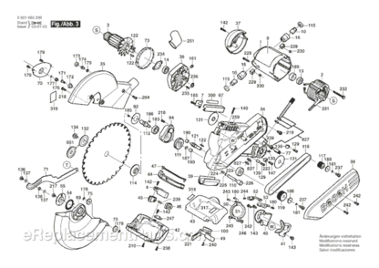 Page C Diagram and Parts List for 5412 06016651A9 Bosch Miter Saw