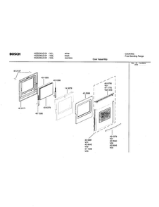 Door Assembly Diagram and Parts List for HGS235UC 01 Bosch Range