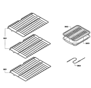 Shelfs Diagram and Parts List for HBL5450UC 08 Bosch Wall Oven